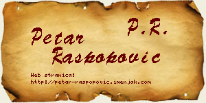 Petar Raspopović vizit kartica